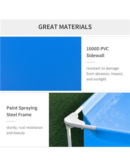 Outsunny Steel Frame Pool with Filter Pump, Filter Cartridge, Reinforced Sidewalls Rust Resistant Above Ground Swimming Pool 292 - pic 106977 | FastDaddyshop