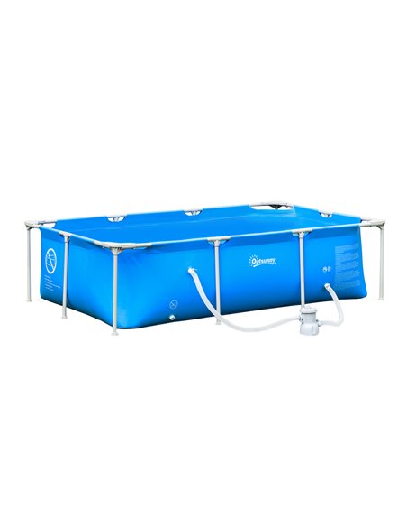 Outsunny Steel Frame Pool with Filter Pump, Filter Cartridge, Reinforced Sidewalls Rust Resistant Above Ground Swimming Pool 252 - pic 106982 | FastDaddyshop