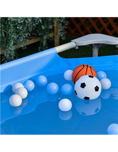 Outsunny Steel Frame Pool with Filter Pump, Filter Cartridge, Reinforced Sidewalls Rust Resistant Above Ground Swimming Pool 252