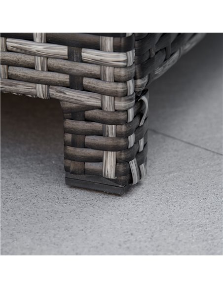 Outsunny Rattan Footstool Wicker Ottoman with Padded Seat Cushion Outdoor Patio Furniture for Garden Poolside Living Room, 50 x  - pic 107034 | FastDaddyshop