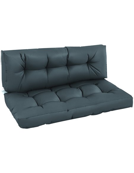 Outsunny 2Pcs Garden Tufted Pallet Cushion Seat Pad Back Cushion Patio for Indoor Outdoor Use, Dark Grey 84B-521V70LG - pic 107045 | FastDaddyshop
