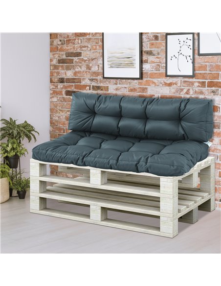Outsunny 2Pcs Garden Tufted Pallet Cushion Seat Pad Back Cushion Patio for Indoor Outdoor Use, Dark Grey 84B-521V70LG - pic 107046 | FastDaddyshop