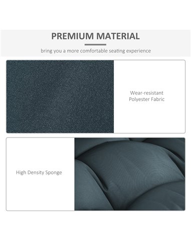 Outsunny 2Pcs Garden Tufted Pallet Cushion Seat Pad Back Cushion Patio for Indoor Outdoor Use, Dark Grey 84B-521V70LG