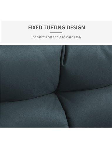 Outsunny 2Pcs Garden Tufted Pallet Cushion Seat Pad Back Cushion Patio for Indoor Outdoor Use, Dark Grey 84B-521V70LG
