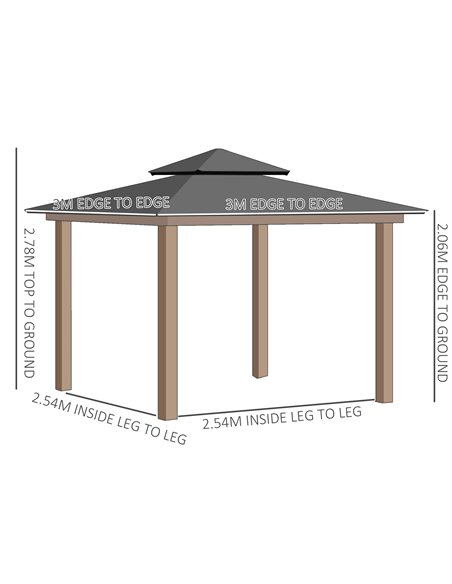 Outsunny 3x3 m Outdoor Polycarbonate Gazebo with Galvanised Steel Frame, Nettings & Curtains - pic 10709 | FastDaddyshop