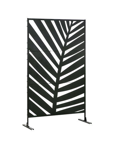 Outsunny Decorative Privacy Screen with Stand, 6.5FT Freestanding Metal Outdoor Divider, Decorative Privacy Panel with Expansion - pic 107189 | FastDaddyshop