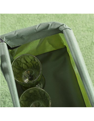 Outsunny Folding Trolley Cart Storage Wagon Beach Trailer 4 Wheels with Handle Overhead Canopy Cart Push Pull for Camping, Green