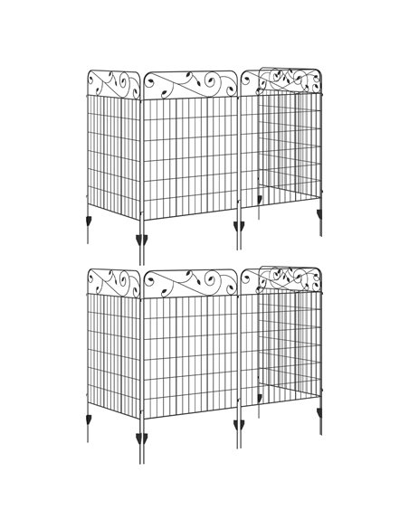 Outsunny Decorative Garden Fencing, 8PCs 43in x 23ft Outdoor Picket Fence Panels, Rustproof Metal Wire Landscape Flower Bed Bord - pic 107450 | FastDaddyshop