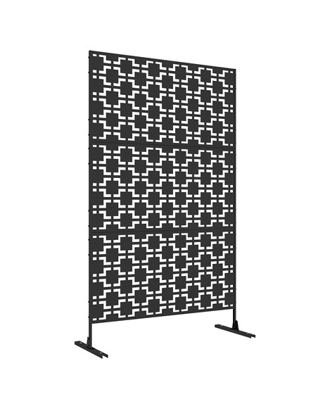 Outsunny Metal Decorative Privacy Screen Outdoor Divider, Black Grid 844-742V00BK - pic 107504 | FastDaddyshop