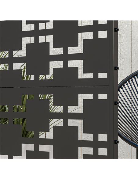 Outsunny Metal Decorative Privacy Screen Outdoor Divider, Black Grid 844-742V00BK - pic 107512 | FastDaddyshop