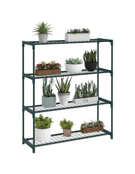 Outsunny Four-Tier Steel Plant Shelf - Black 84H-066V00DG - pic 107513 | FastDaddyshop