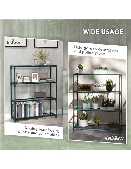 Outsunny Four-Tier Steel Plant Shelf - Black 84H-066V00DG - pic 107518 | FastDaddyshop