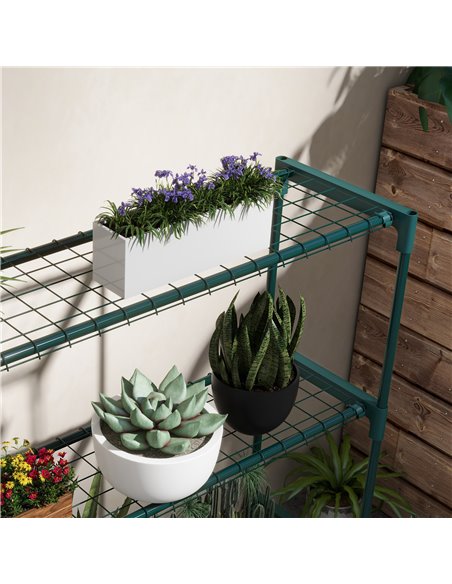 Outsunny Four-Tier Steel Plant Shelf - Black 84H-066V00DG - pic 107520 | FastDaddyshop
