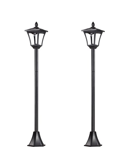 Outsunny 2 Pieces Outdoor Garden Solar Post Lamp Sensor Dimmable LED Lantern Bollard Pathway 1.6M Tall – Black B30-P011 - pic 107522 | FastDaddyshop
