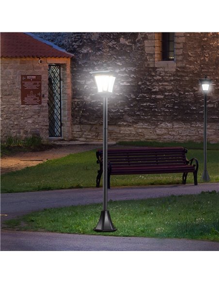 Outsunny 2 Pieces Outdoor Garden Solar Post Lamp Sensor Dimmable LED Lantern Bollard Pathway 1.6M Tall – Black B30-P011 - pic 107523 | FastDaddyshop