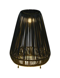 Outsunny Three-Level Solar Powered Rattan Lamp - Black 867-218V00BK