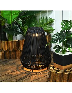 Outsunny Three-Level Solar Powered Rattan Lamp - Black 867-218V00BK 2