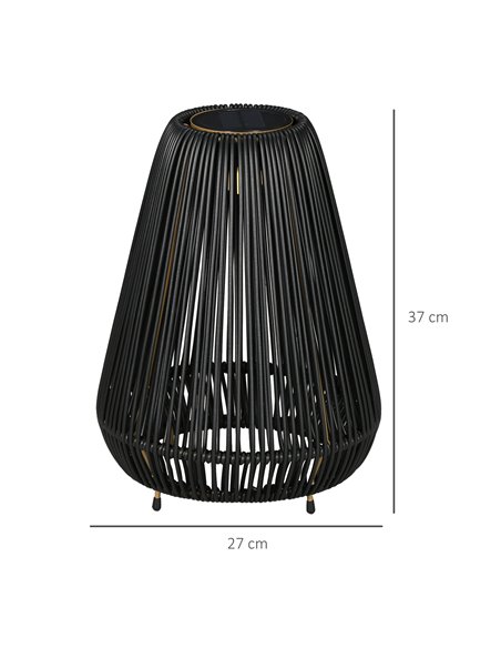 Outsunny Three-Level Solar Powered Rattan Lamp - Black 867-218V00BK - pic 107533 | FastDaddyshop