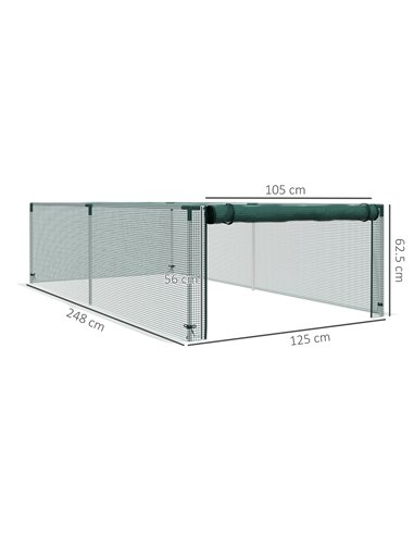 Outsunny 8' x 4' Plant Protection Cage, with Door, Green 84H-027V01GN