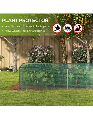 Outsunny 8' x 4' Plant Protection Cage, with Door, Green 84H-027V01GN