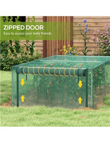Outsunny 8' x 4' Plant Protection Cage, with Door, Green 84H-027V01GN
