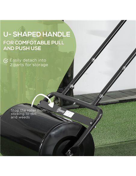 Outsunny 38L Fillable Cylinder Steel Lawn Roller - Black 845-343BK - pic 107555 | FastDaddyshop