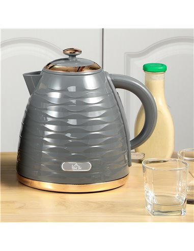 HOMCOM 3kW Rapid Boil Honeycomb Kettle - Grey 800-207V70GY