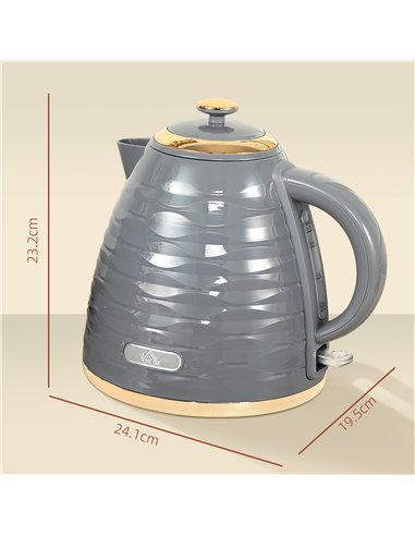 HOMCOM 3kW Rapid Boil Honeycomb Kettle - Grey 800-207V70GY