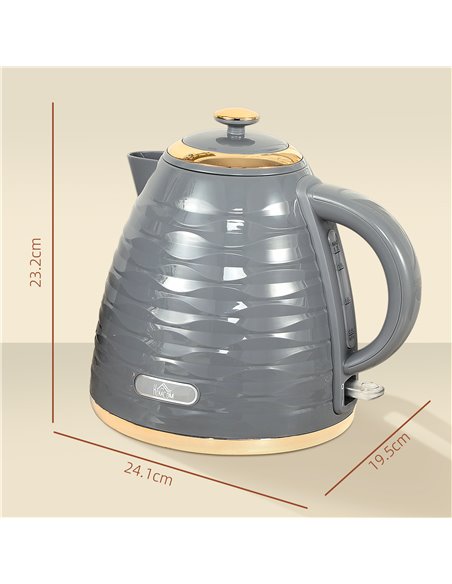 HOMCOM 3kW Rapid Boil Honeycomb Kettle - Grey 800-207V70GY - pic 107587 | FastDaddyshop