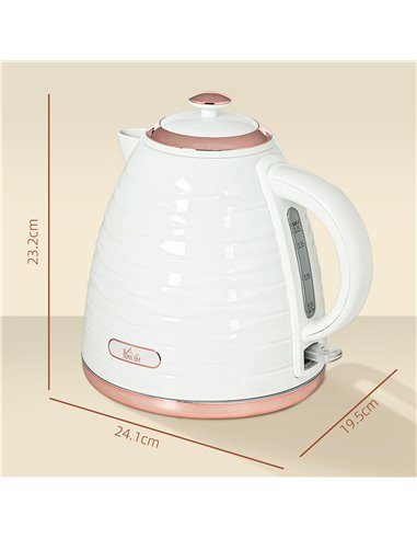 HOMCOM 3kW Rapid Boil Honeycomb Kettle - Cream 800-207V70CW