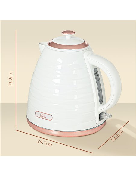 HOMCOM 3kW Rapid Boil Honeycomb Kettle - Cream 800-207V70CW - pic 107605 | FastDaddyshop