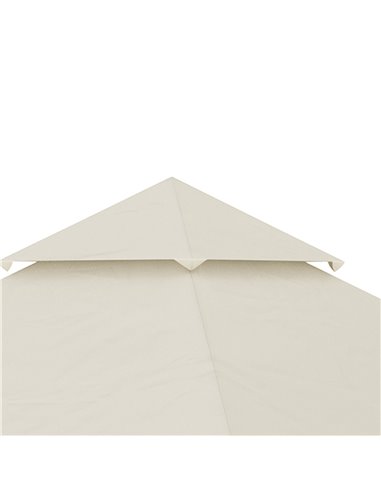 Outsunny 3 x 3 (m) Gazebo Canopy Replacement Covers, 2-Tier Gazebo Roof Replacement (TOP ONLY), Cream White