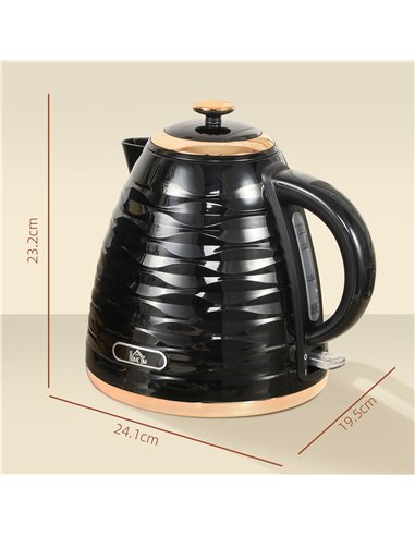 HOMCOM 3kW Rapid Boil Honeycomb Kettle - Black 800-207V70BK