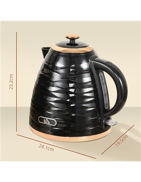 HOMCOM 3kW Rapid Boil Honeycomb Kettle - Black 800-207V70BK - pic 107623 | FastDaddyshop