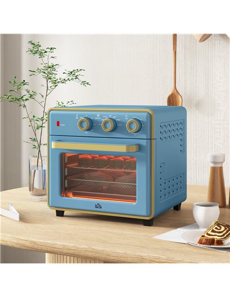 HOMCOM 20L 90-230℃ Mini Electric Oven - Blue 800-152V70BU - pic 107649 | FastDaddyshop