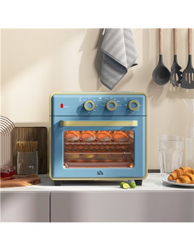 HOMCOM 20L 90-230℃ Mini Electric Oven - Blue 800-152V70BU