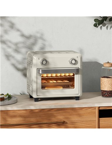HOMCOM 10L Air Fryer Oven, Mini Oven, Oil Free Cooking, Grill, Roast, Bake, with Adjustable Temperature, Timer, Touch Screen, Di