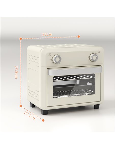 HOMCOM 10L Air Fryer Oven, Mini Oven, Oil Free Cooking, Grill, Roast, Bake, with Adjustable Temperature, Timer, Touch Screen, Di - pic 107659 | FastDaddyshop