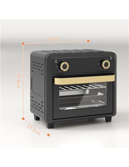 HOMCOM 10L Air Fryer Oven, Mini Oven, Oil Free Cooking, Grill, Roast, Bake, with Adjustable Temperature, Timer, Touch Screen, Di - pic 107668 | FastDaddyshop