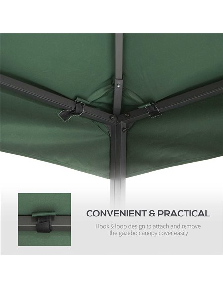 Outsunny 3 x 3 m Gazebo Top Cover Double Tier Canopy Replacement Pavilion Roof Dark Green - pic 10767 | FastDaddyshop