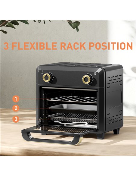 HOMCOM 10L Air Fryer Oven, Mini Oven, Oil Free Cooking, Grill, Roast, Bake, with Adjustable Temperature, Timer, Touch Screen, Di - pic 107670 | FastDaddyshop