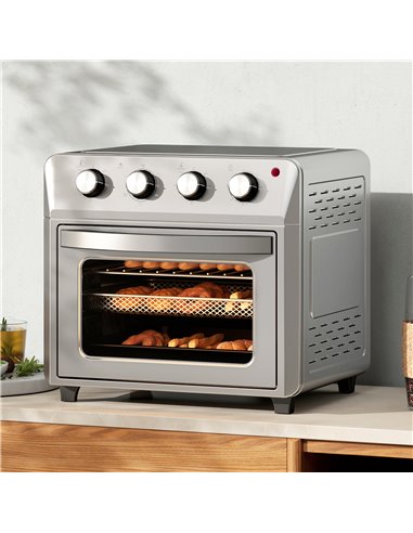 HOMCOM 24L Air Fryer Oven, Mini Oven, Oil Free Cooking, Grill, Roast, Bake, with Adjustable Temperature, Timer, Touch Screen, Di