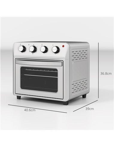 HOMCOM 24L Air Fryer Oven, Mini Oven, Oil Free Cooking, Grill, Roast, Bake, with Adjustable Temperature, Timer, Touch Screen, Di