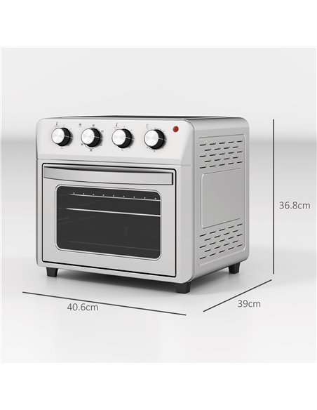 HOMCOM 24L Air Fryer Oven, Mini Oven, Oil Free Cooking, Grill, Roast, Bake, with Adjustable Temperature, Timer, Touch Screen, Di - pic 107677 | FastDaddyshop