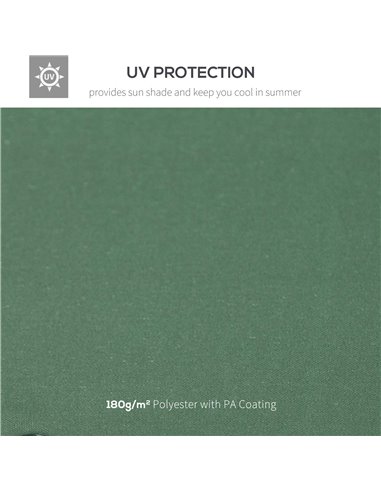 Outsunny 3 x 3 m Gazebo Top Cover Double Tier Canopy Replacement Pavilion Roof Dark Green