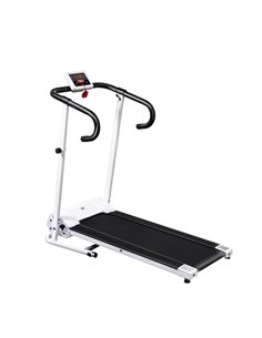 HOMCOM 1.25HP Motorised Electric Treadmill, 10km/h Folding Running Machine, Gym Fitness Exercise with LCD Monitor, White A90-001