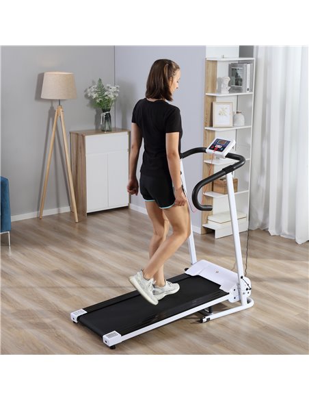 HOMCOM 1.25HP Motorised Electric Treadmill, 10km/h Folding Running Machine, Gym Fitness Exercise with LCD Monitor, White A90-001 - pic 107685 | FastDaddyshop