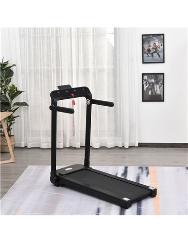 HOMCOM 600W Foldable Steel Motorised Treadmill Running Machine w/ LCD Monitor Black A90-203V70