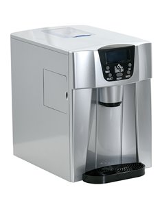 HOMCOM Ice Maker Machine and Water Dispenser, Counter Top Ice Cube Maker for Home with 3L Tank, Adjustable Cube Size, 9 Ice Cube