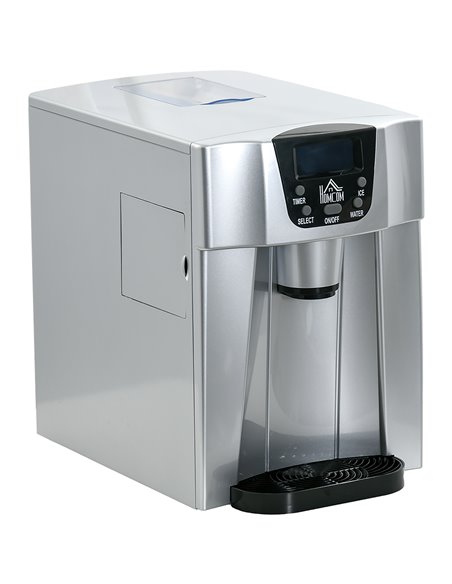 HOMCOM Ice Maker Machine and Water Dispenser, Counter Top Ice Cube Maker for Home with 3L Tank, Adjustable Cube Size, 9 Ice Cube - pic 107711 | FastDaddyshop